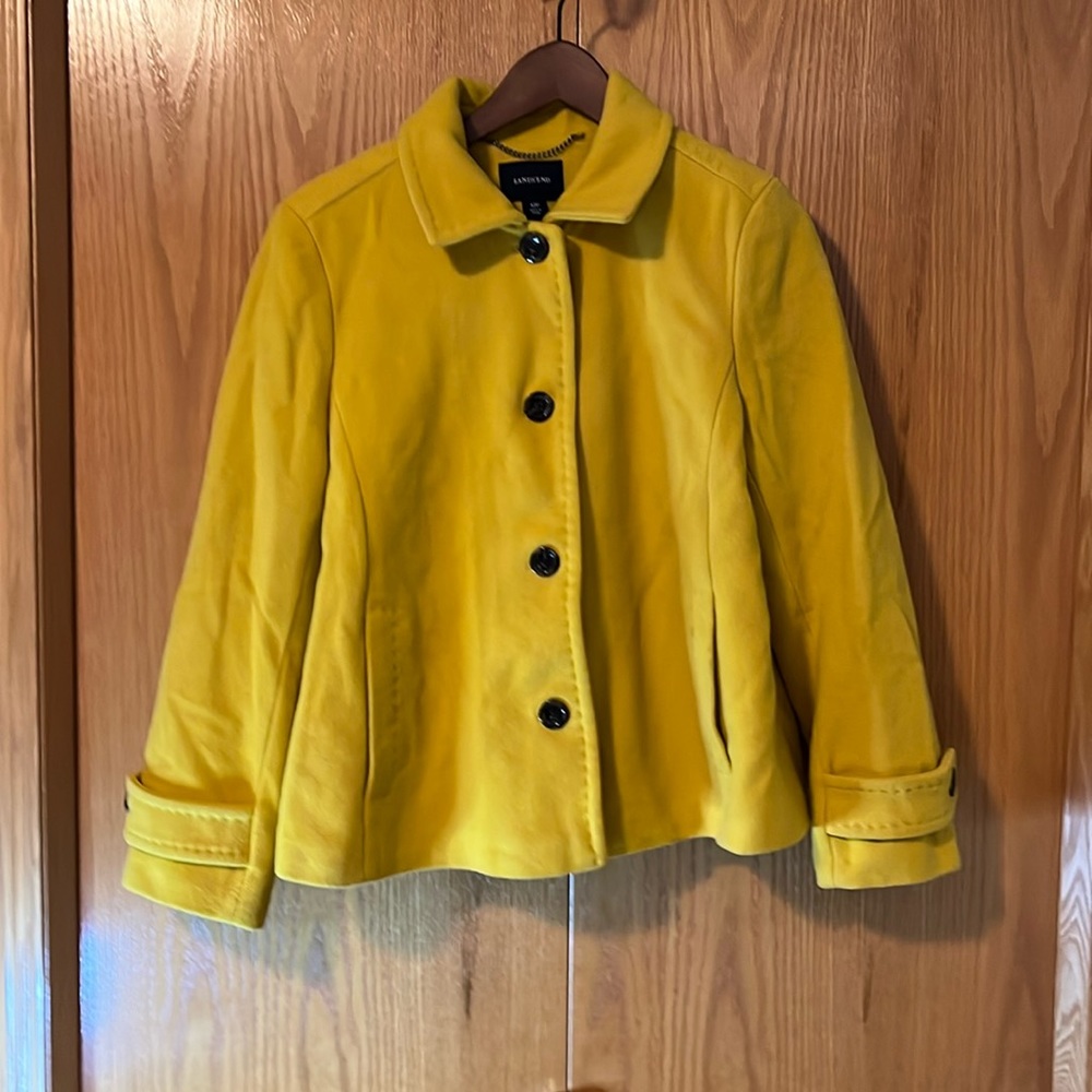 Lands end car coat for women. Size 12P and in yellow.
